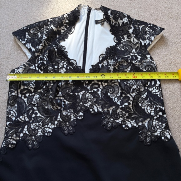 Tadashi Shoji Black Lace Cocktail Dress Size 16 Elegant Sheath Evening Formal - Picture 8 of 13